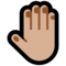 Raised Back of Hand - Medium Light emoji on Microsoft